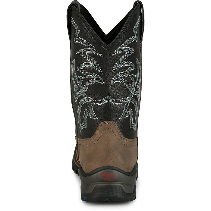 Tony Lama Men's Ash Gray and Mineral Blue Wide Square Steel Toe Work Boot
