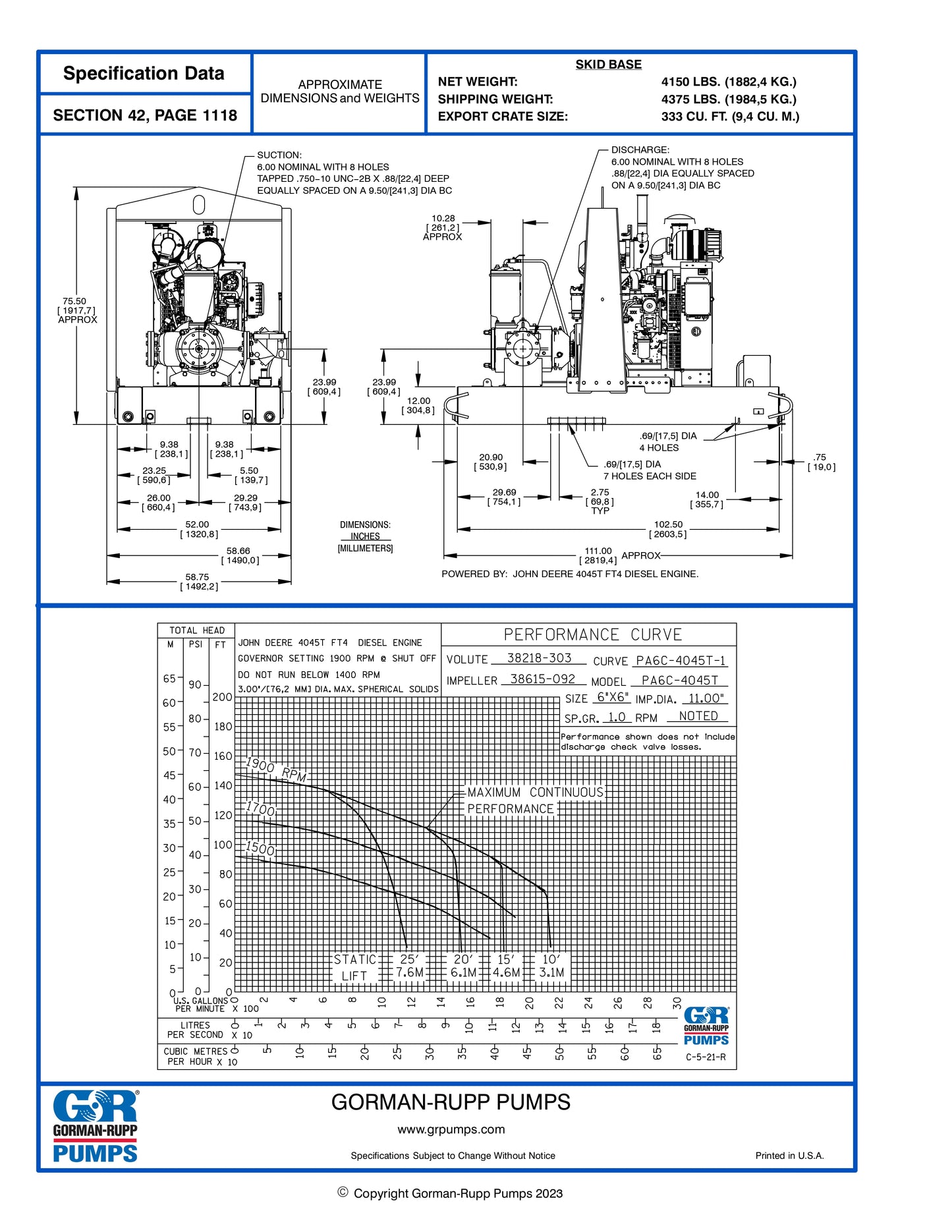 Gorman-Rupp 6" Pump