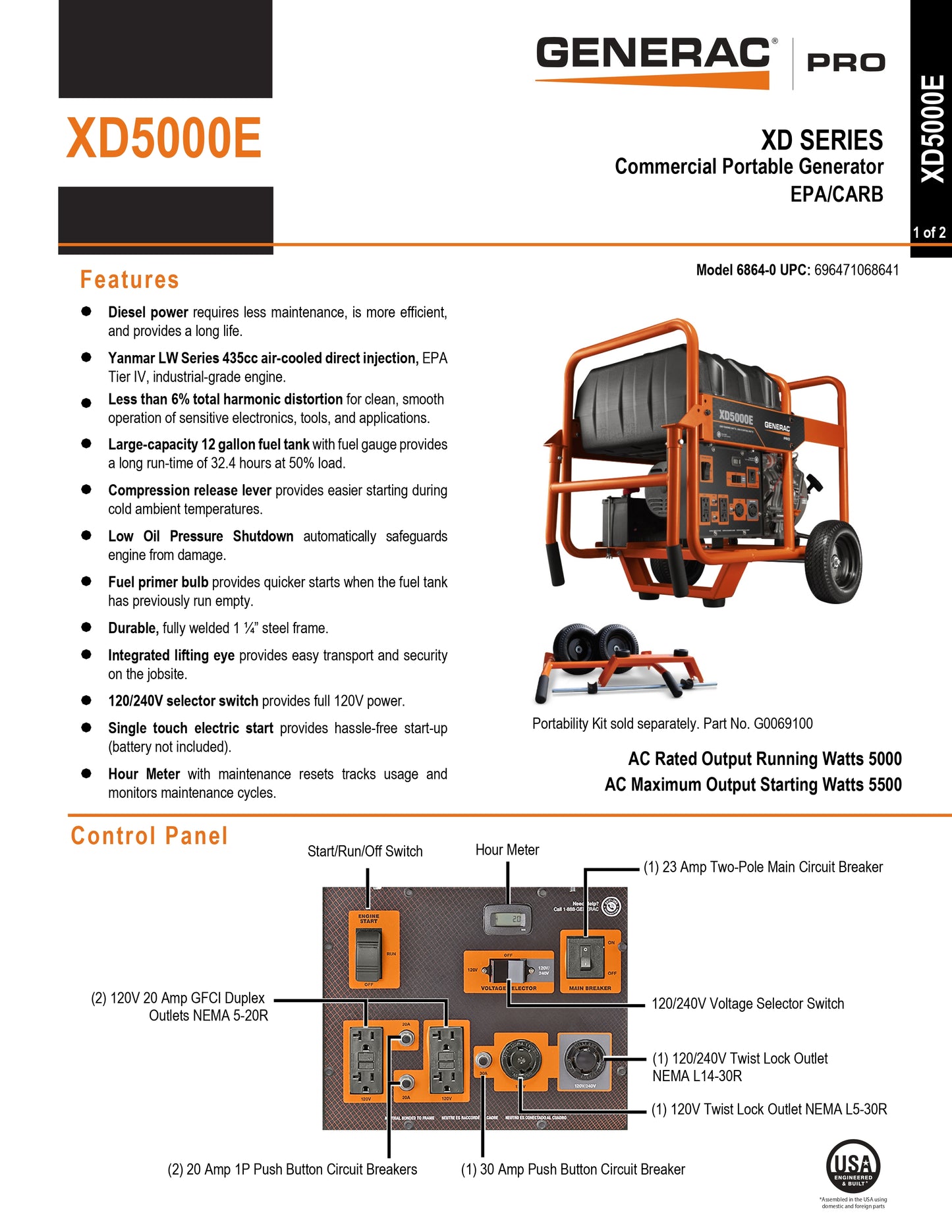 Generac 5000W Diesel