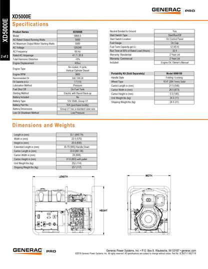 Generac 5000W Diesel