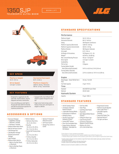 JLG Drivable, Articulating Jib Lifts (many heights available)