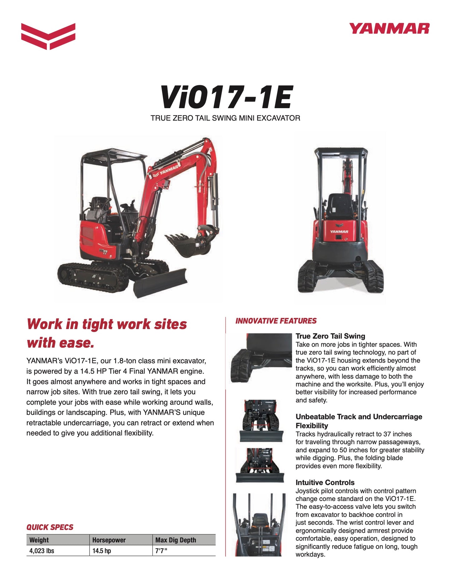 Yanmar VIO17 (NEW)