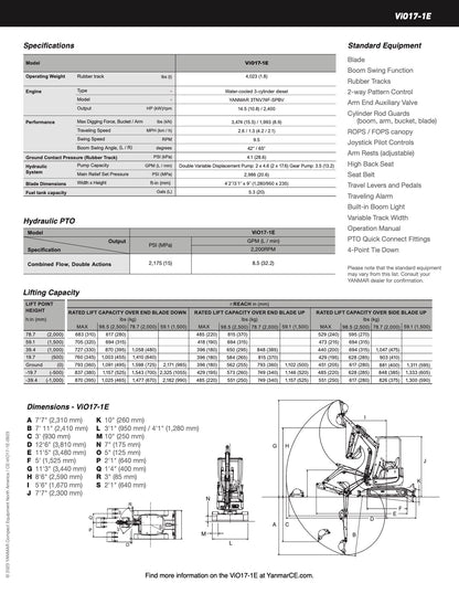 Yanmar VIO17 (NEW)