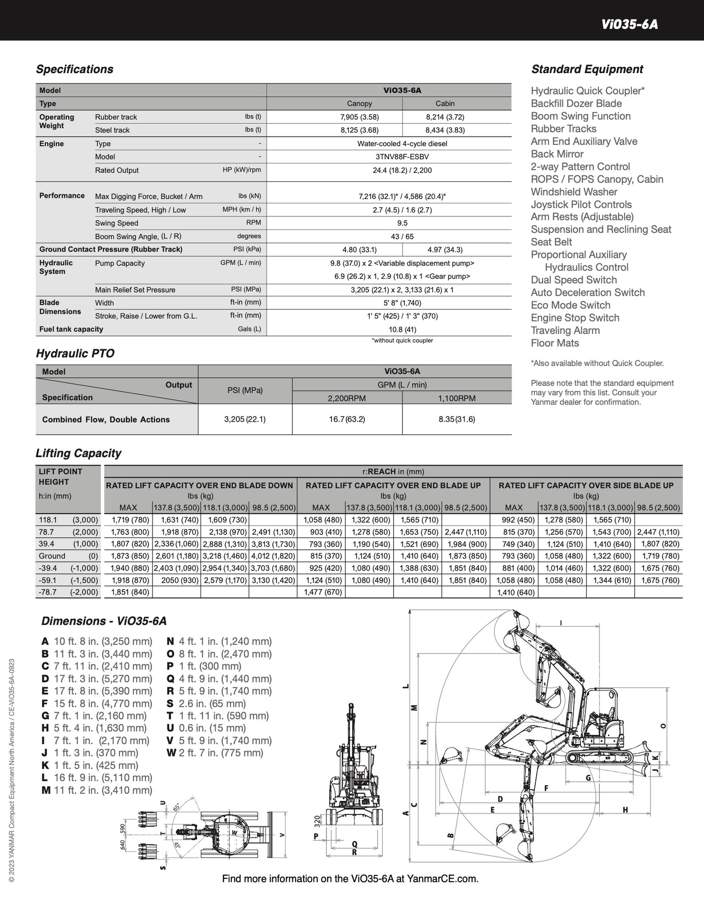 Yanmar VIO35 w/Thumb