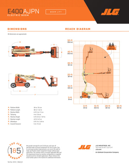 JLG Drivable, Articulating Jib Lifts (many heights available)