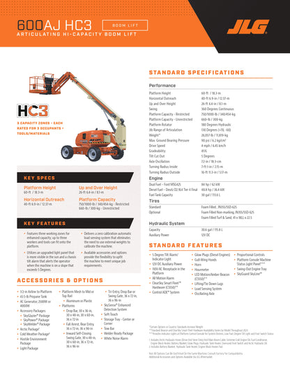 JLG Drivable, Articulating Jib Lifts (many heights available)