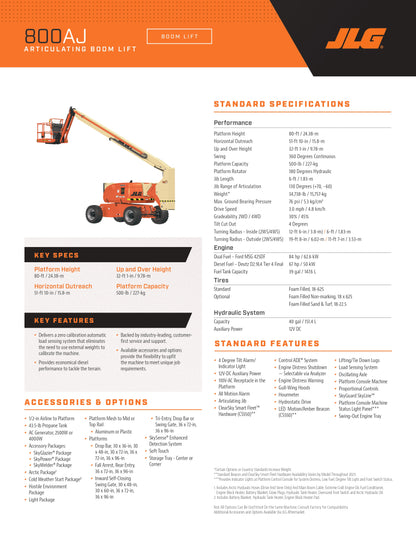 JLG Drivable, Articulating Jib Lifts (many heights available)