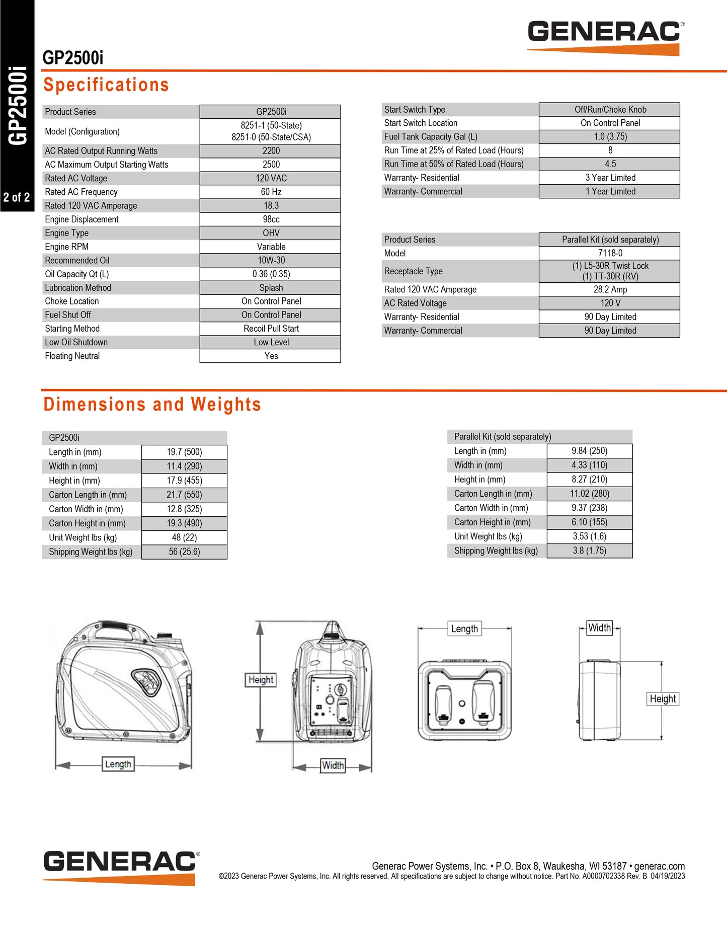 Generac 2200W