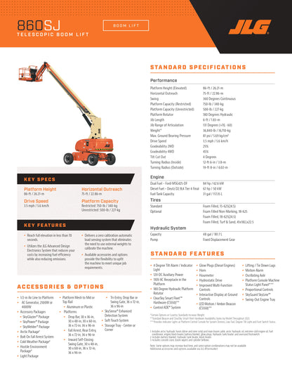 JLG Drivable, Straight Boom Lifts (many heights available)