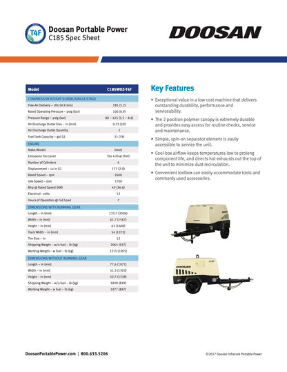 Doosan 185 CFM