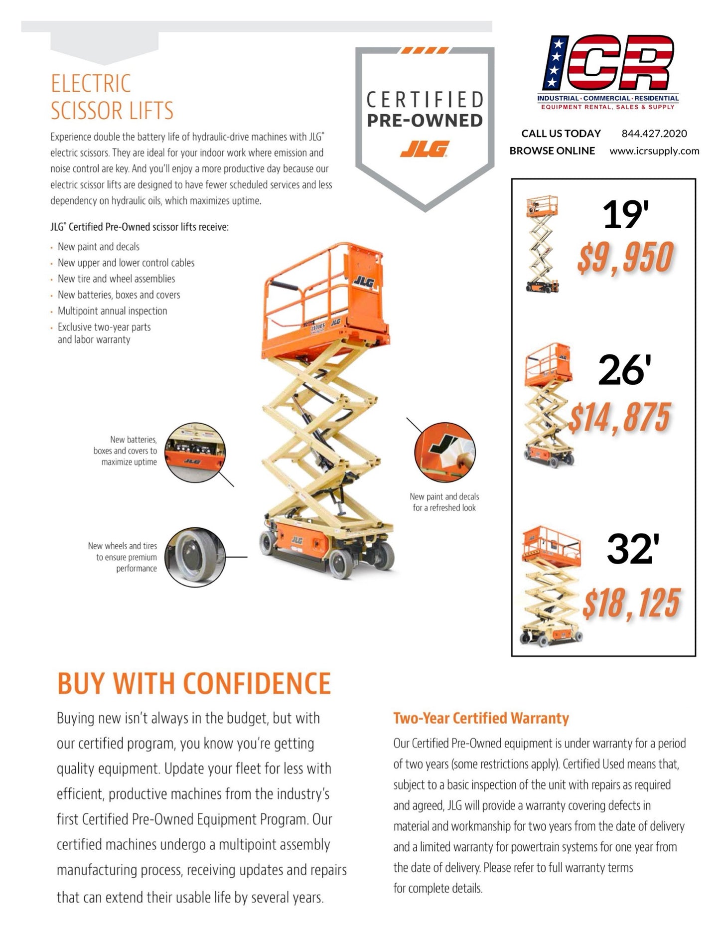 JLG Certified Pre-Owned Electric Scissor Lifts