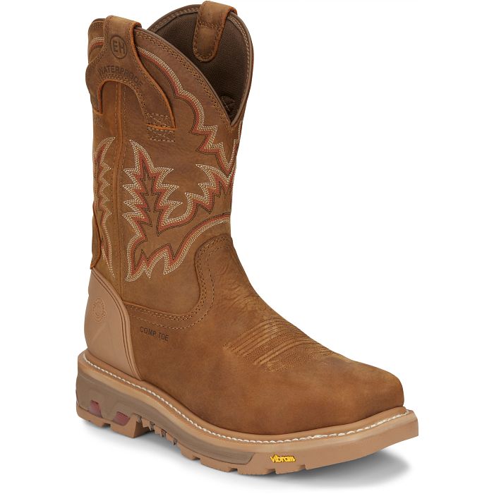 Justin Montana Rust Cowhide Boots Square