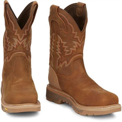 Justin Montana Rust Cowhide Boots Square