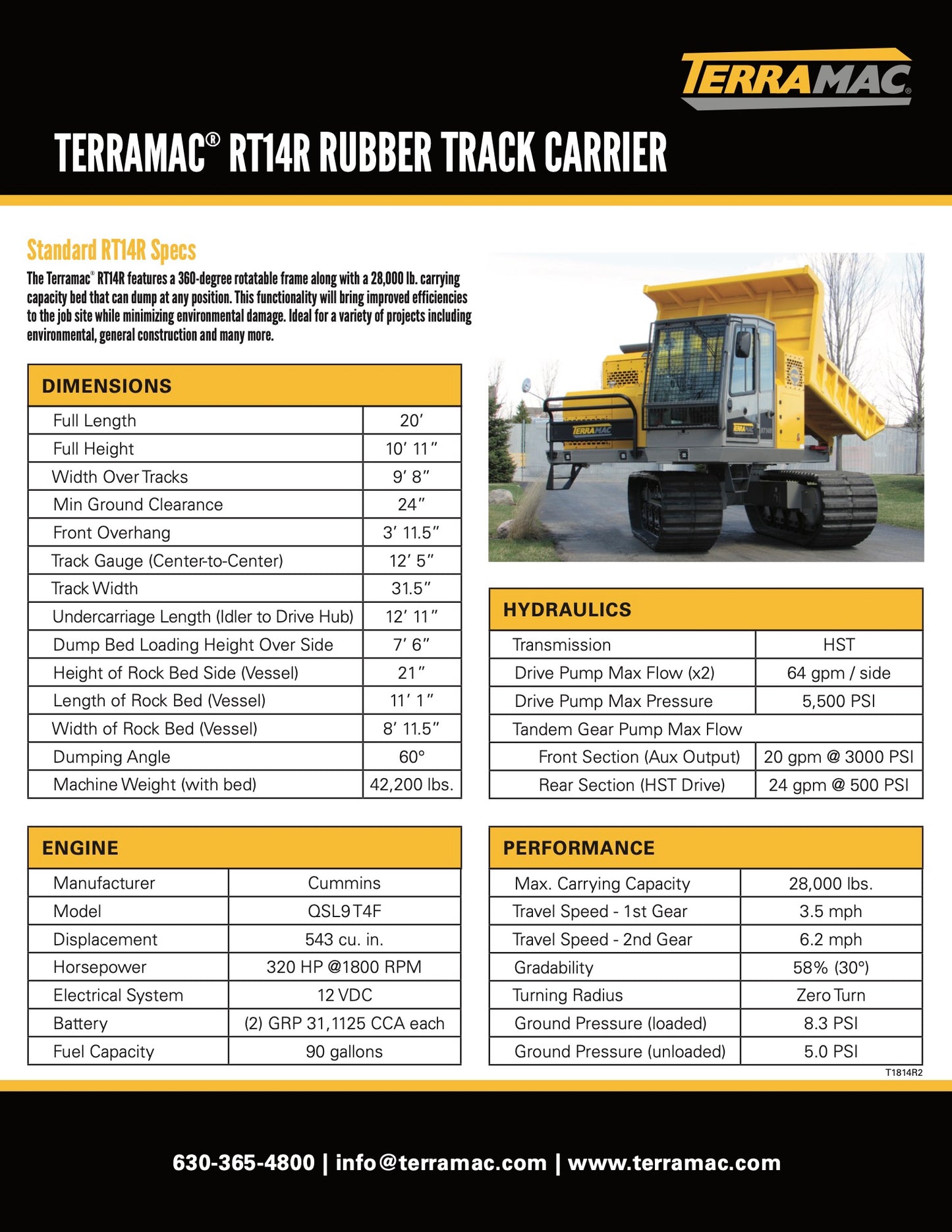 Terramac RT14, Swivel Bed