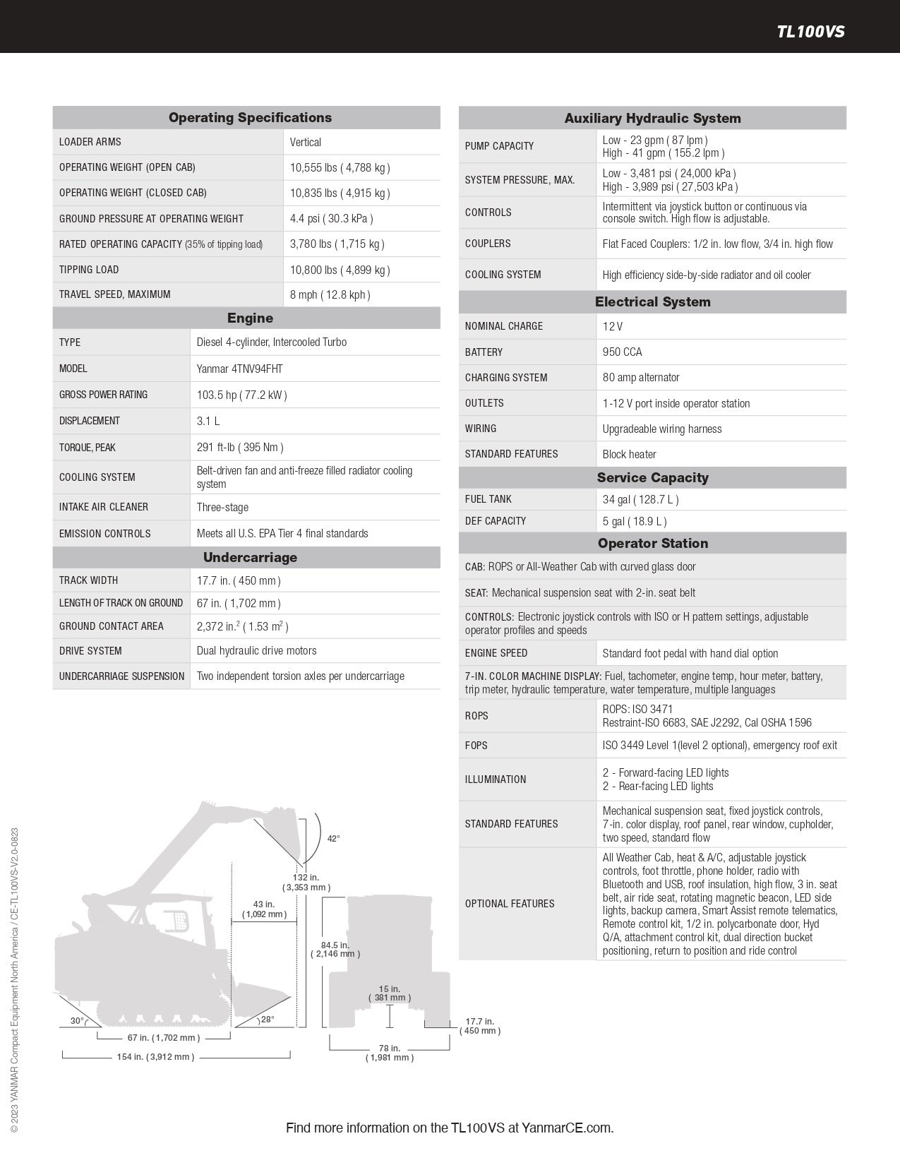 Yanmar TL100VS (NEW)