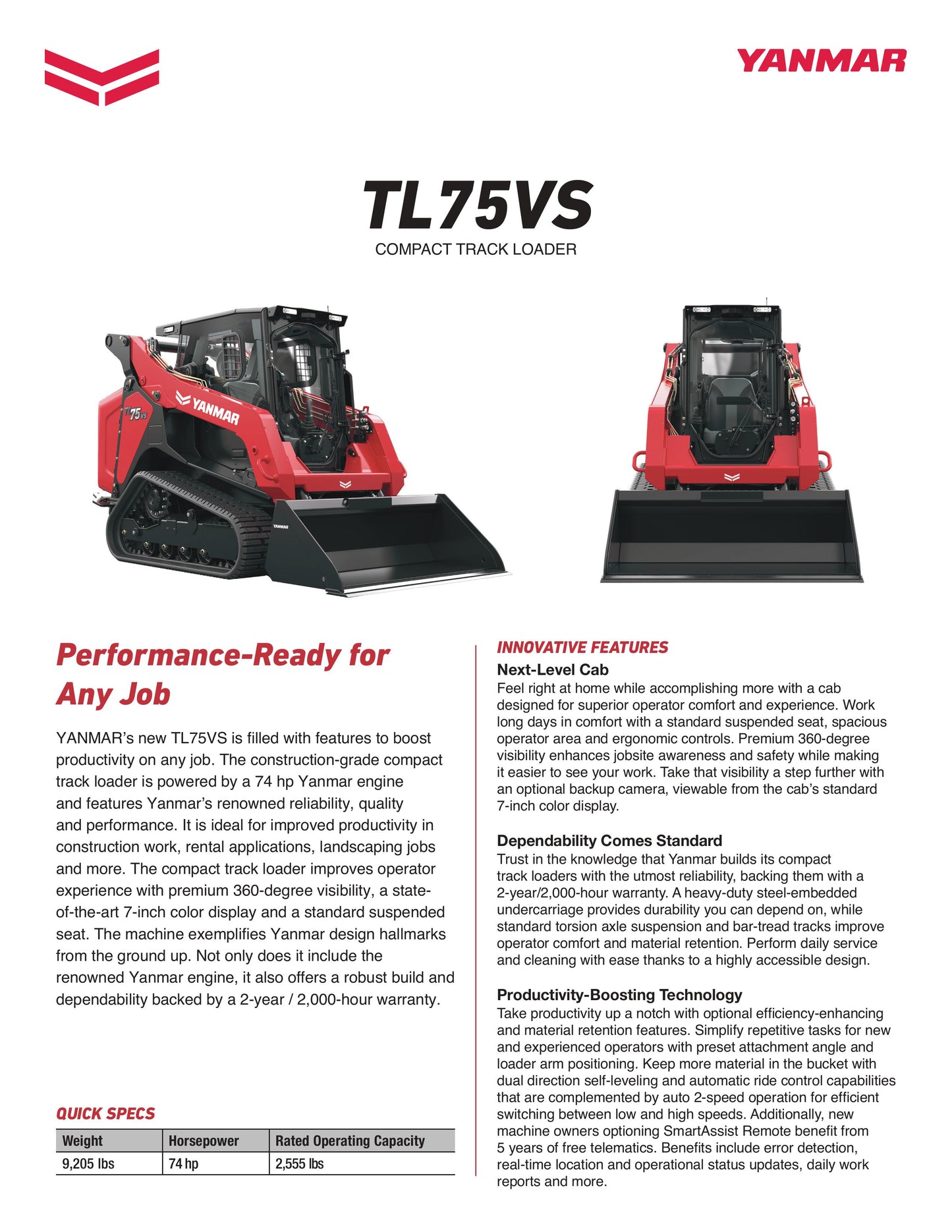 Yanmar TL75VS (NEW)