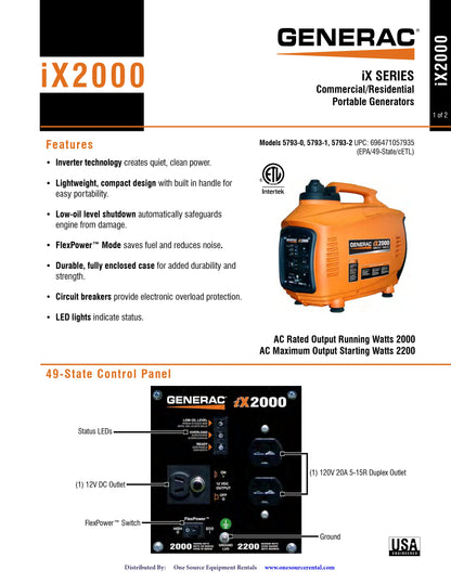 Generac 2000W