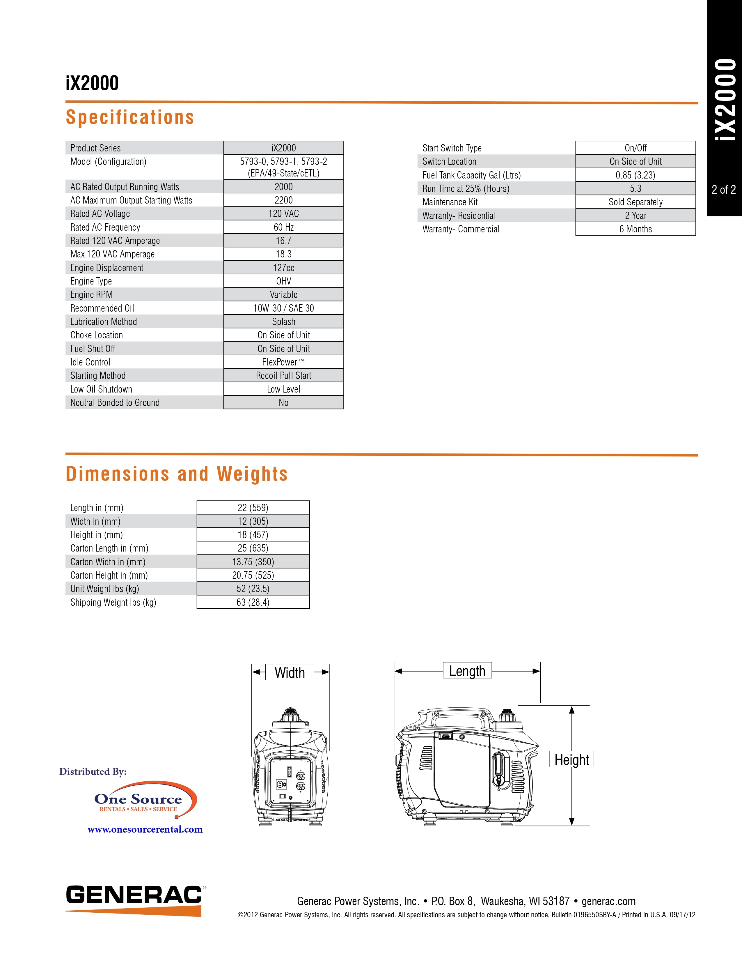 Generac Ix2000 Inverter Module Generac 2000W – ICR Supply