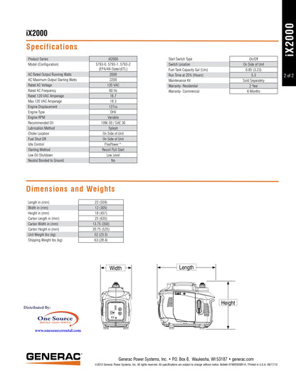 Generac 2000W